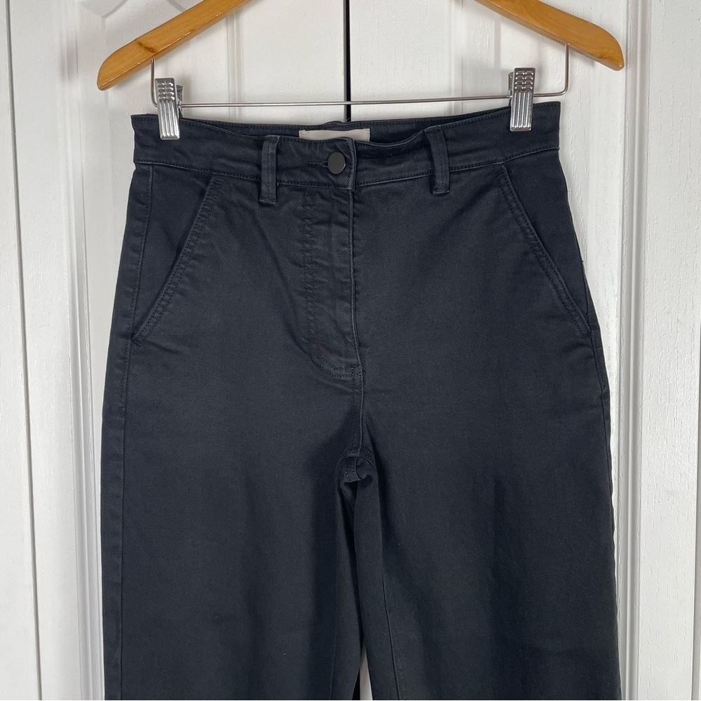 Everlane Cropped Straight Leg Pants Womens 2 Regular Black Corporate Preppy Chic - Picture 3 of 16